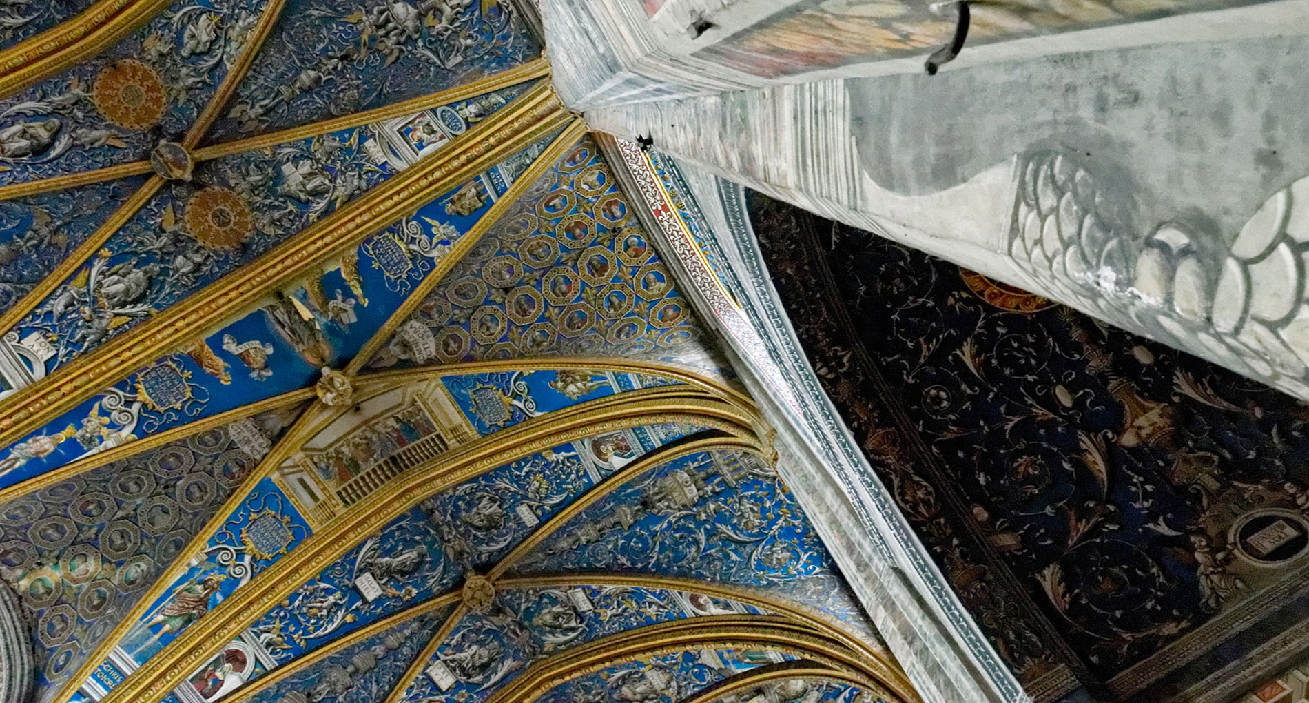 Gros plan sur les peintures de la voûte, cathédrale d'Albi