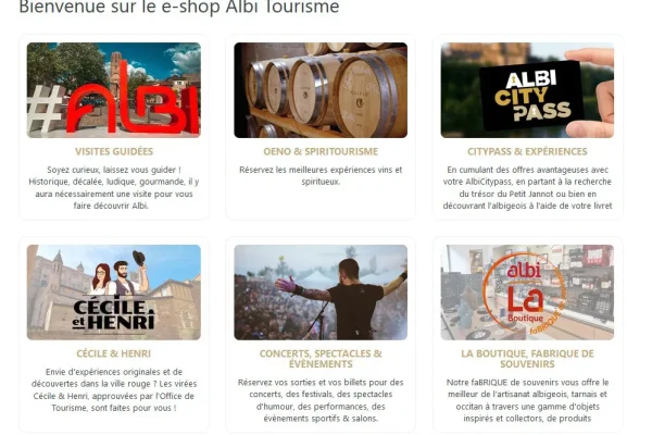 La tienda online de la Oficina de Turismo de Albi https://reservation.albi-tourisme.fr/