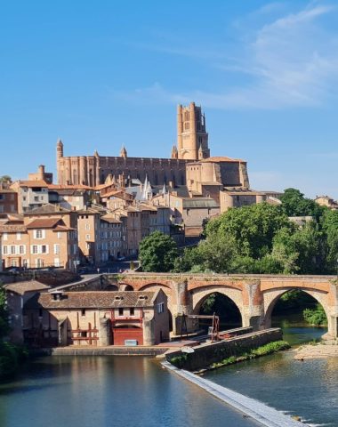 Albi panoramic view of the cathedral and the old bridge