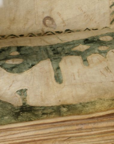 Die Mappa Mundi von Albi, mittelalterliche Karte aus dem 8. Jahrhundert, eingetragen in das UNESCO-Register „Memory of the World“.