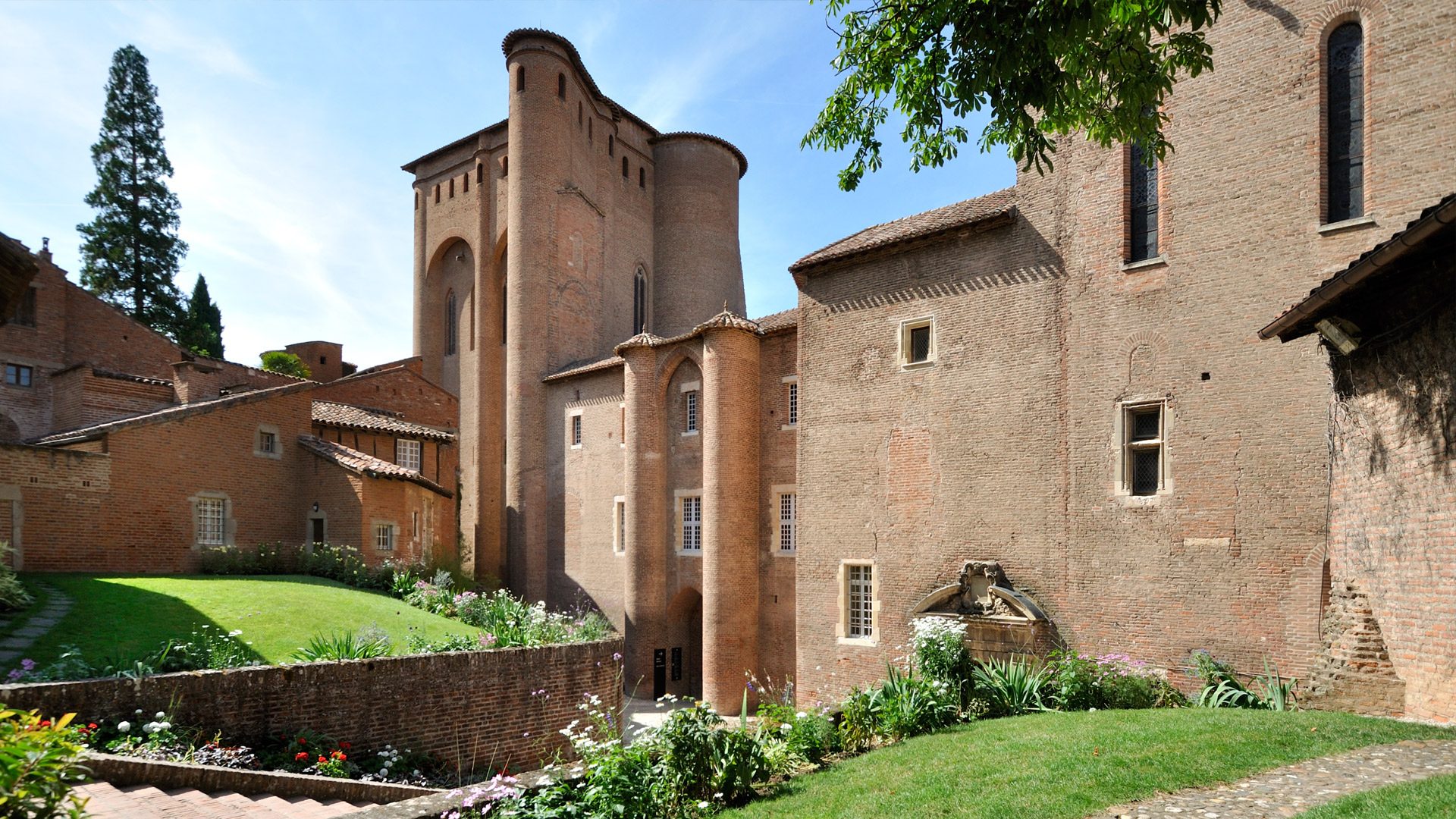Het Berbie-paleis, voormalige bisschoppelijke residentie. Vandaag een etalage voor het Toulouse-Lautrec museum