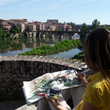 Inspiration from the Albi Tourism Blog - paint strokes on Albi by Natalia Loubet